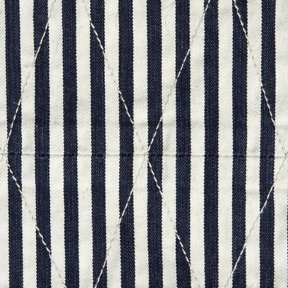 NWT Current | Elliott blue, warm white stripe skinny cropped stitch accent jeans - Picture 13 of 16